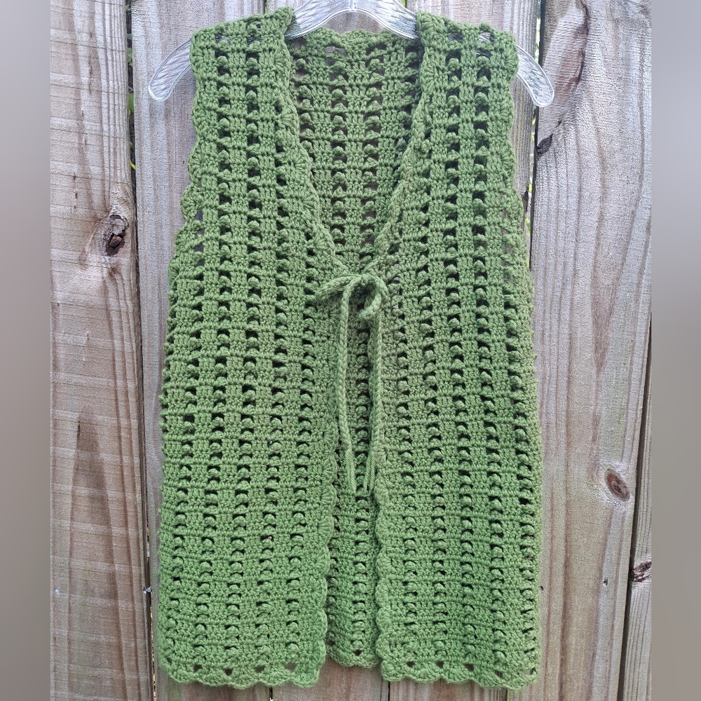 Vintage Hand Crochet Boho Vest